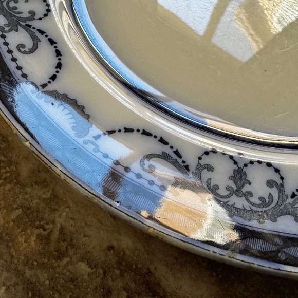 Pre-Owned Flow Blue & White Burleigh Ware Burgess & Leigh BELVOIR Plate - Picture 2 of 11